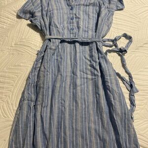 Croft & Barrow Blue and White Striped Dress